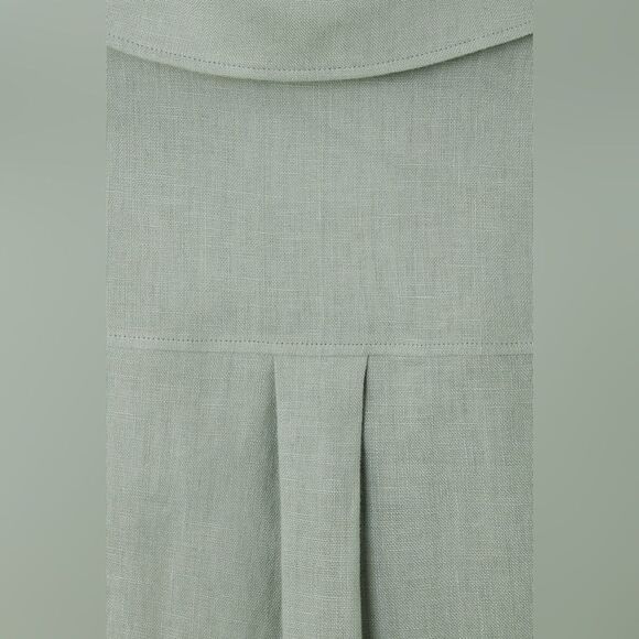 NWT COS OPEN-COLLAR LINEN SHIRT DRESS in mint green - Picture 7 of 13